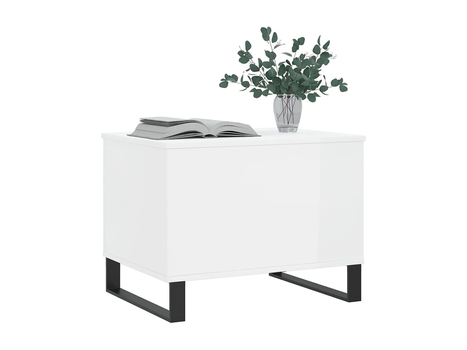 Mesa centro 60x44,5x45 cm derivados de madeira branco brilhante