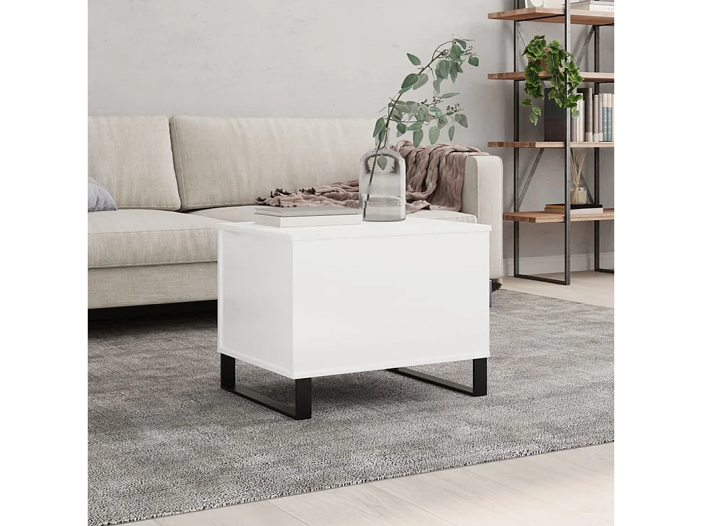 Mesa centro 60x44,5x45 cm derivados de madeira branco brilhante