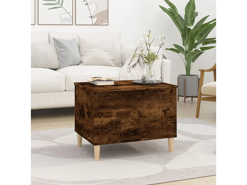 Table basse Chêne fumé 60x44,5x45 cm Bois d'ingénierie