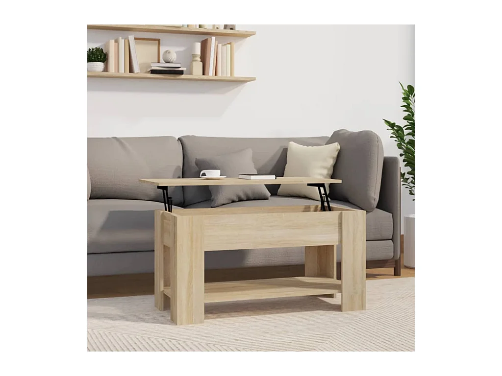 Table basse Chêne sonoma 101x49x52 cm Bois d'ingénierie