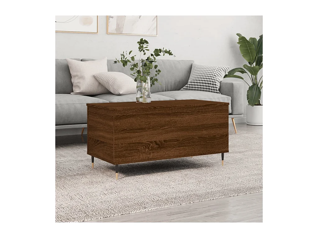 Table basse Chêne marron 90x44,5x45 cm Bois d'ingénierie