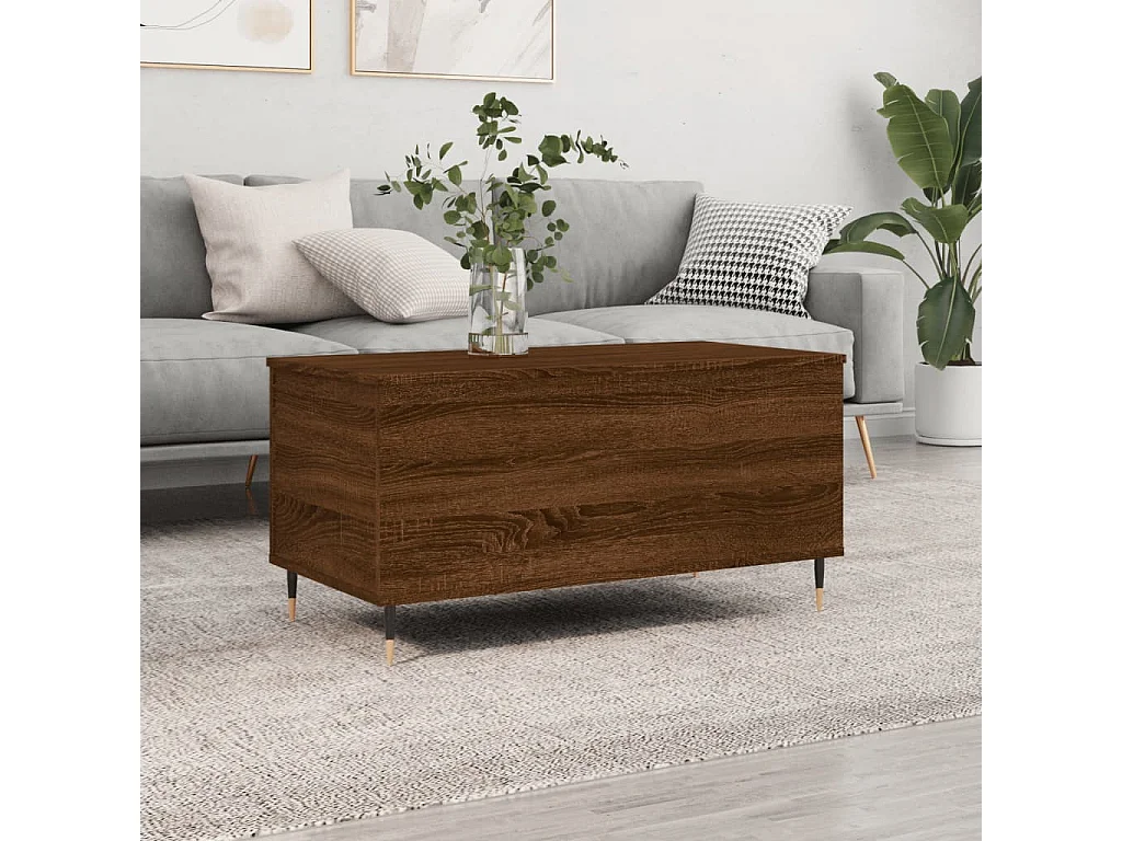 Table basse Chêne marron 90x44,5x45 cm Bois d'ingénierie