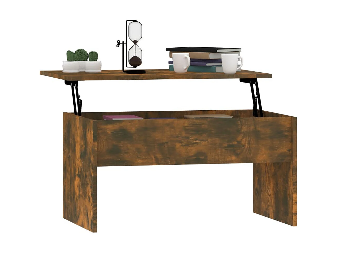 Table basse Chêne fumé 80x50,5x41,5 cm Bois d'ingénierie