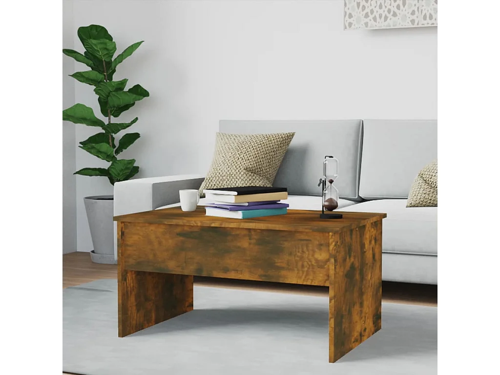 Table basse Chêne fumé 80x50,5x41,5 cm Bois d'ingénierie