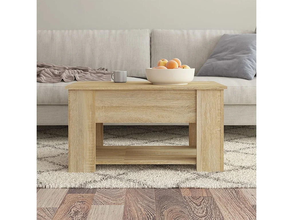 Table basse Chêne sonoma 79x49x41 cm Bois d'ingénierie