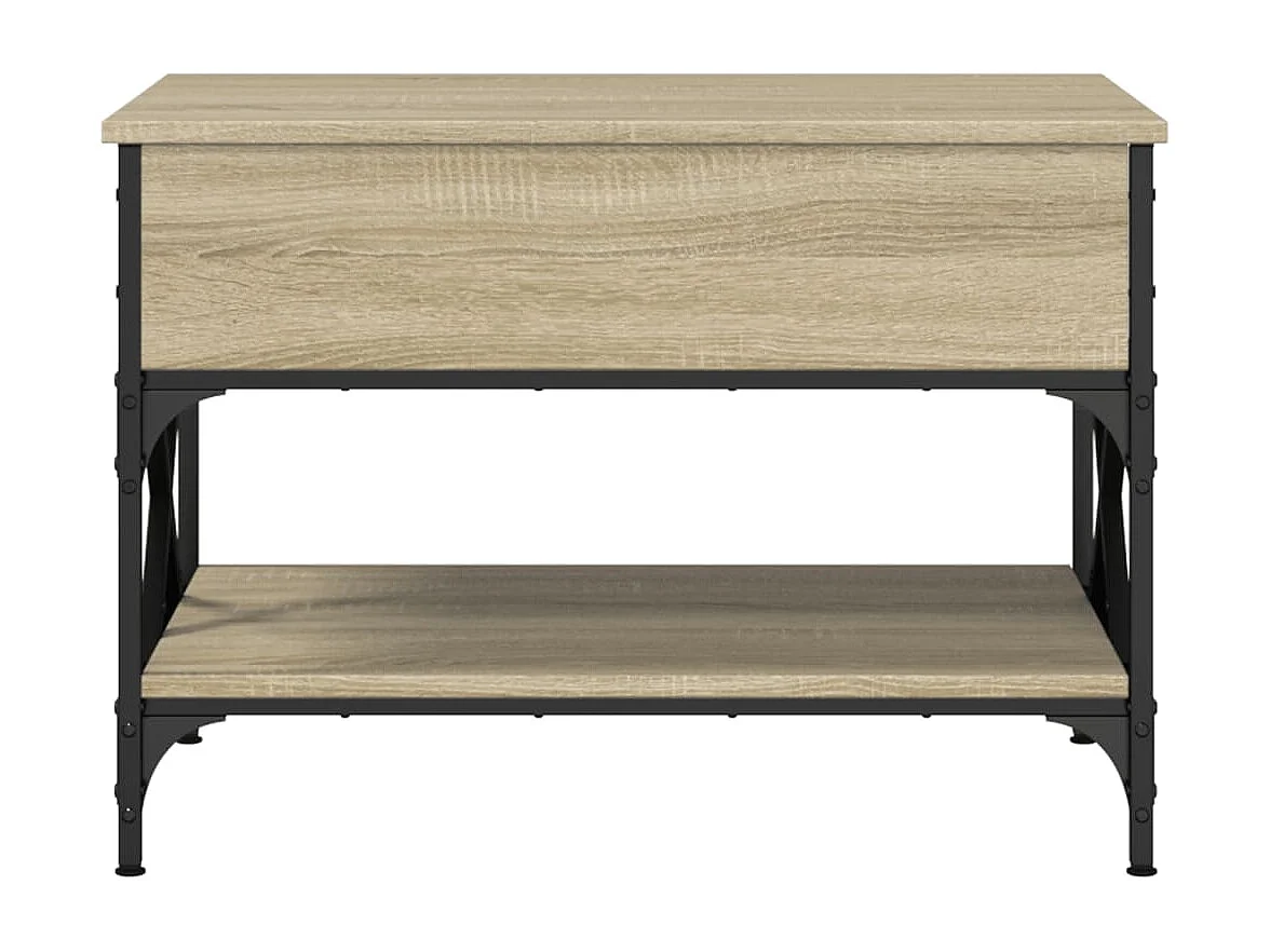Table basse chêne sonoma 70x50x50 cm bois d'ingénierie et métal
