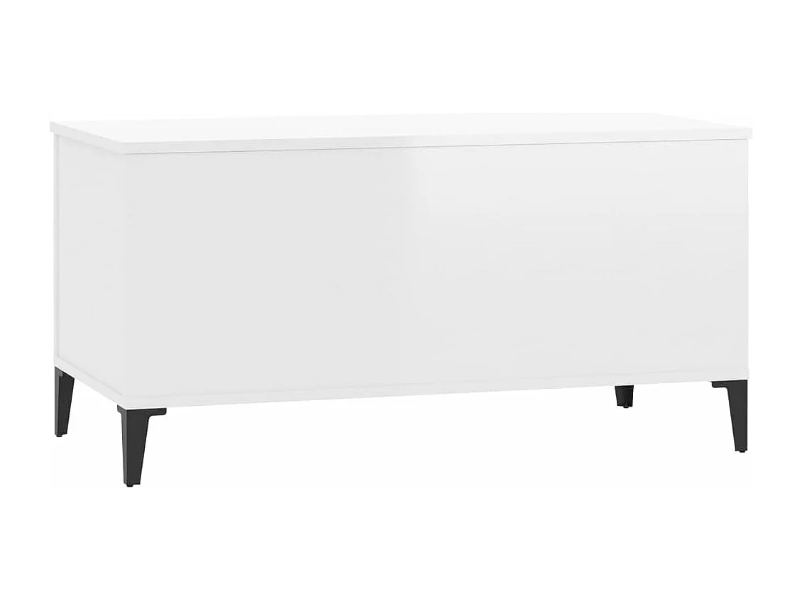 Salontafel 90x44,5x45 cm bewerkt hout hoogglans wit