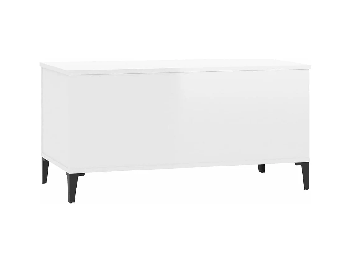 Table basse Blanc brillant 90x44,5x45 cm Bois d'ingénierie