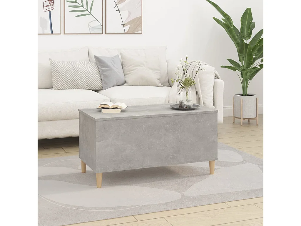 Table basse Gris béton 90x44,5x45 cm Bois d'ingénierie