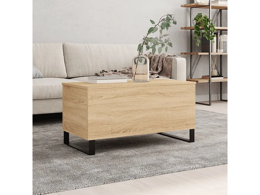 Salontafel 90x44,5x45 cm bewerkt hout sonoma eikenkleurig