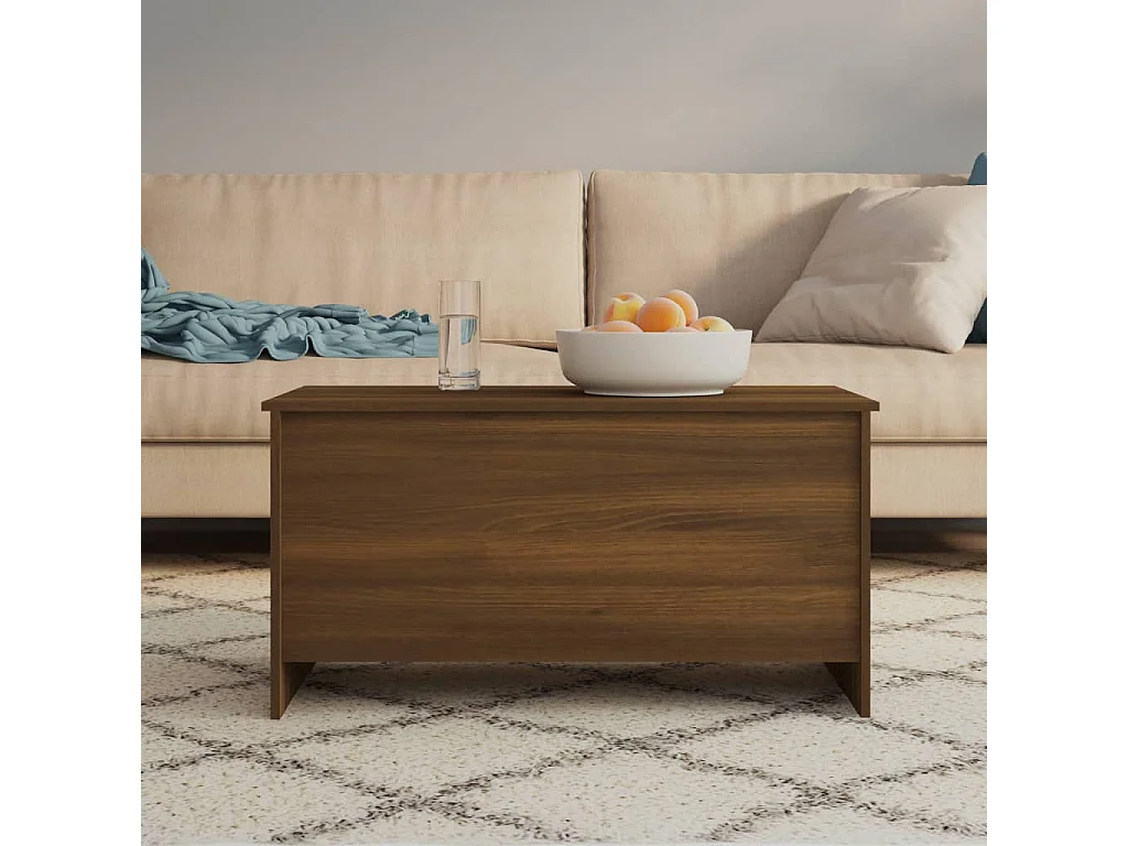 Table basse Chêne marron 102x55,5x52,5 cm Bois d'ingénierie