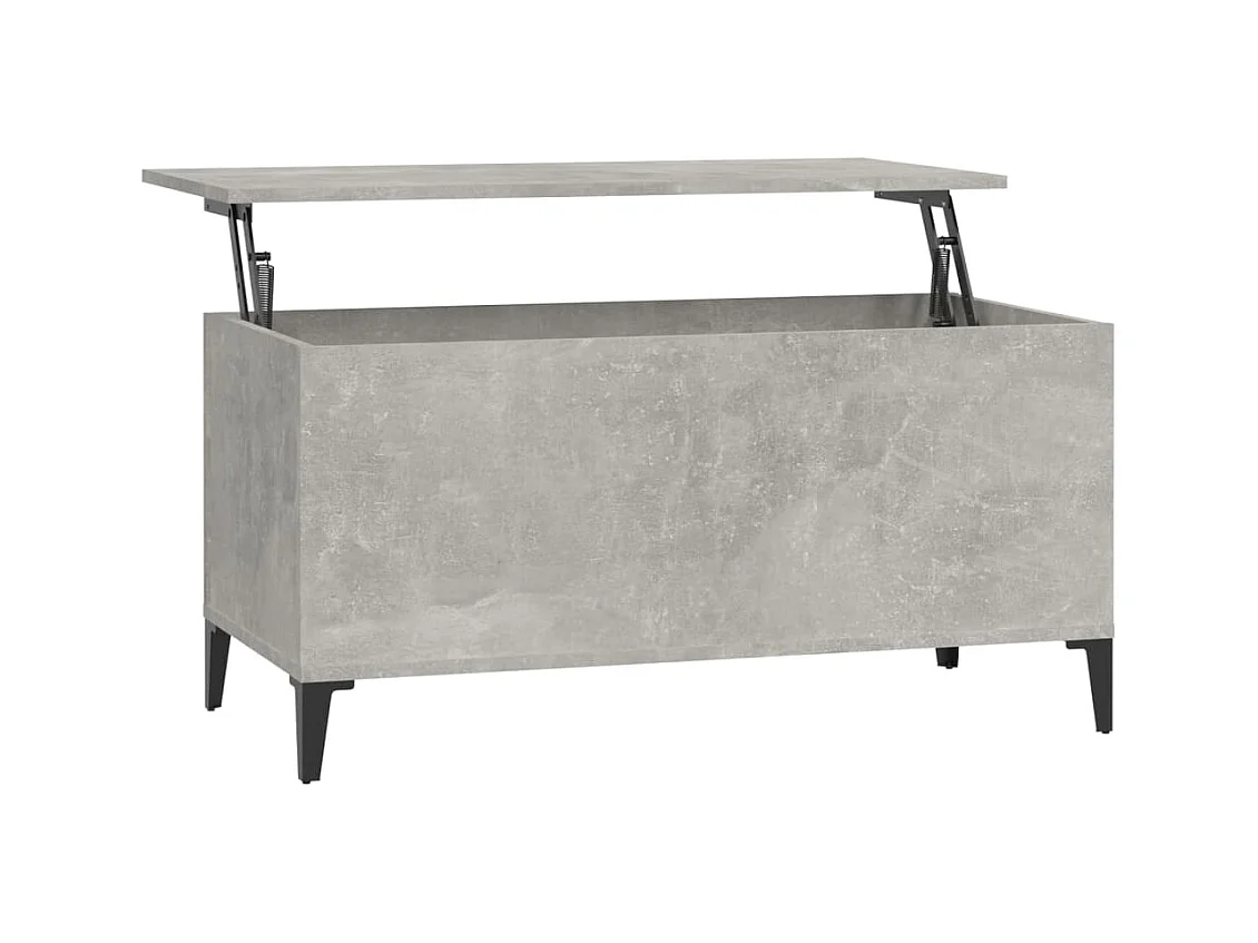 Table basse Gris béton 90x44,5x45 cm Bois d'ingénierie