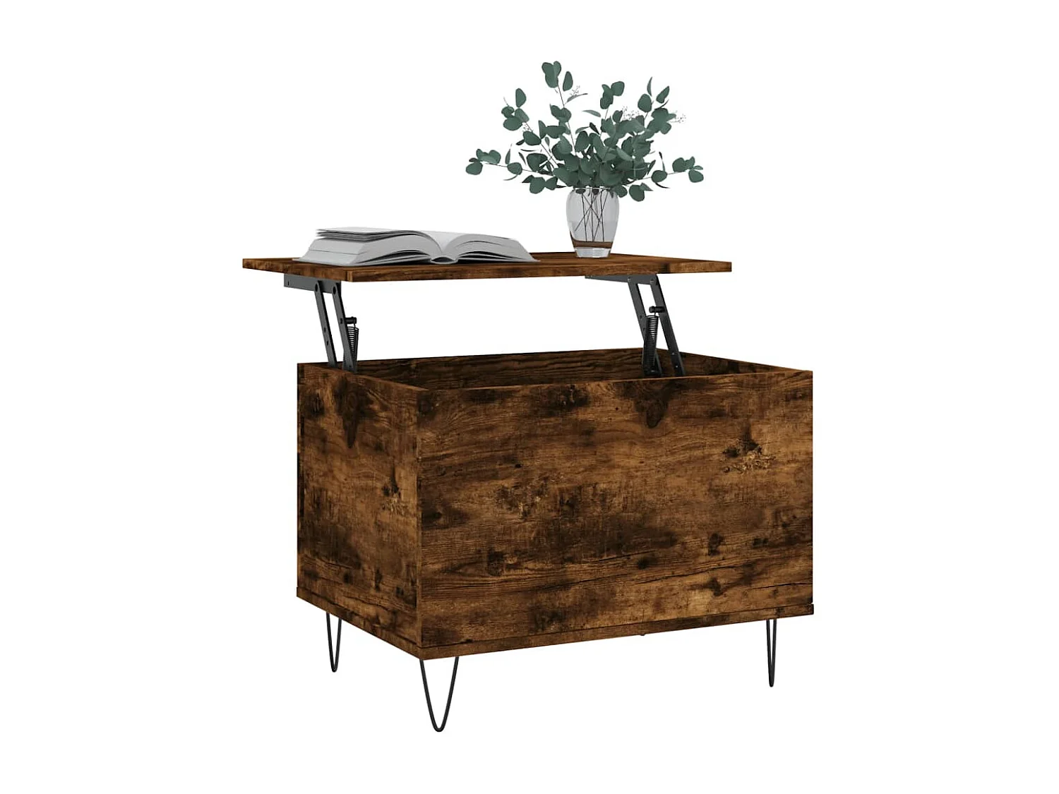 Mesa de centro madera contrachapada roble ahumado 60x44,5x45 cm