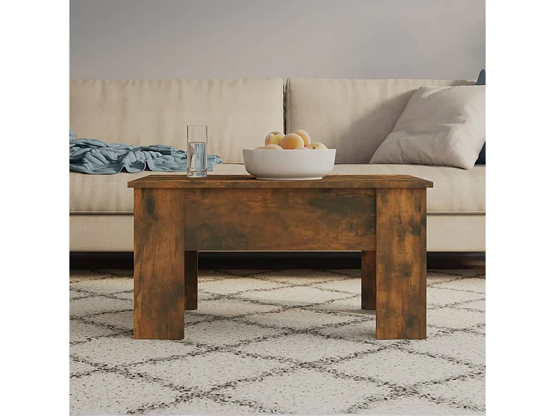 Salontafel 79x49x41 cm bewerkt hout gerookt eikenkleurig