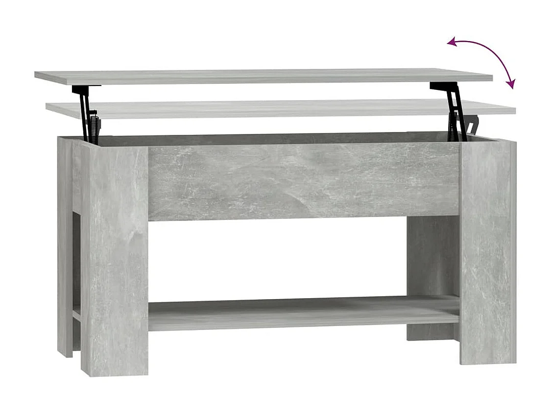 Table basse Gris béton 101x49x52 cm Bois d'ingénierie