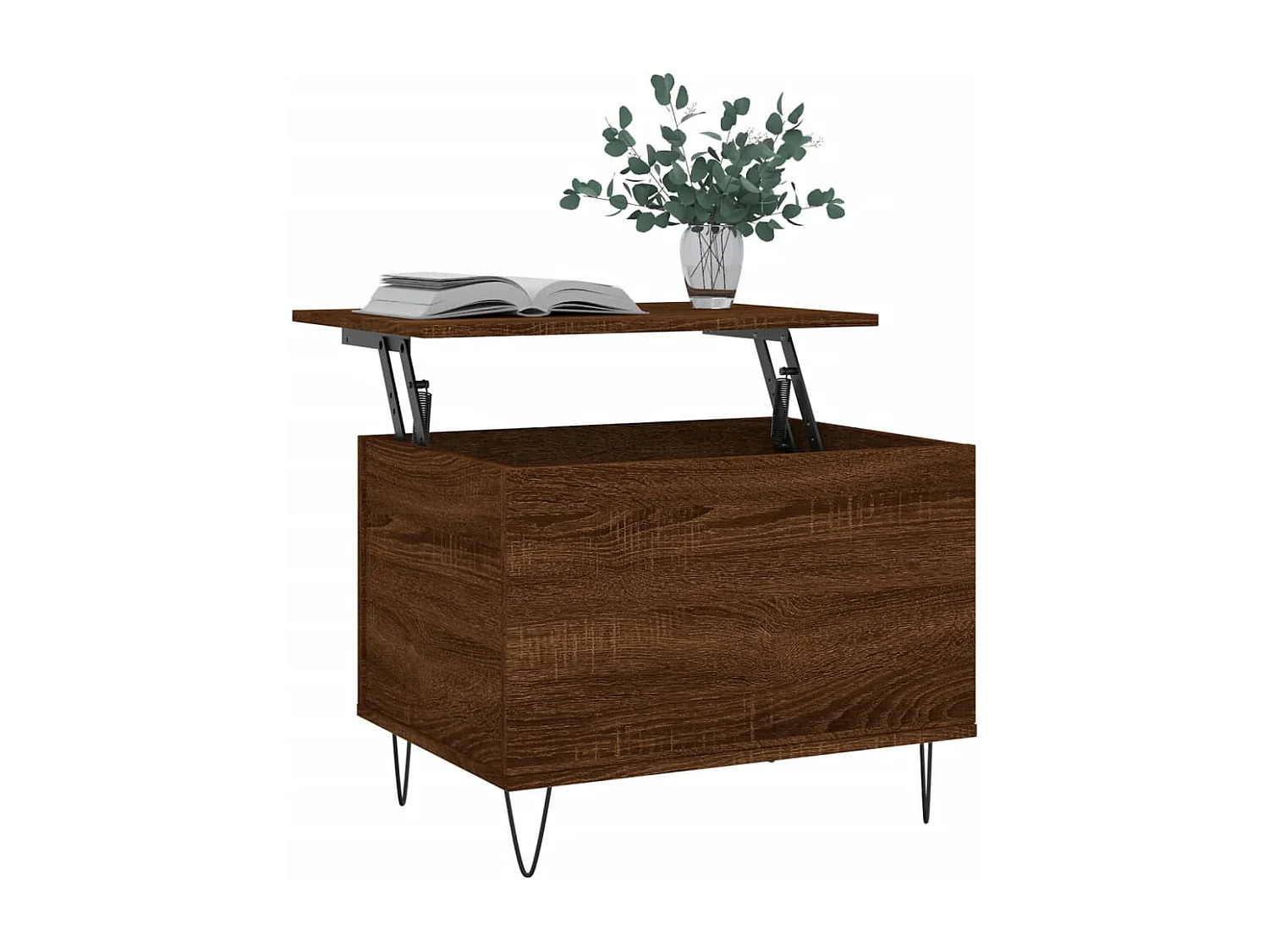 Mesa de centro madera contrachapada roble marrón 60x44,5x45 cm