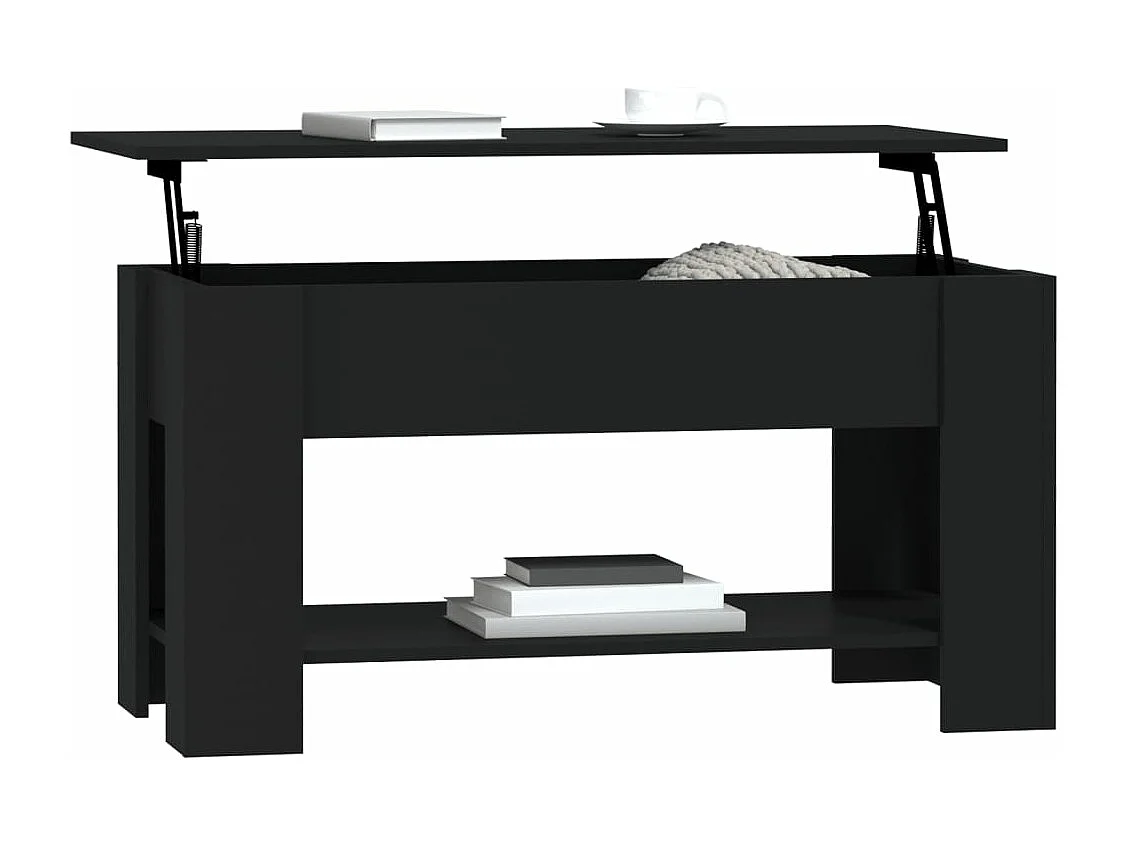 Table basse Noir 101x49x52 cm Bois d'ingénierie