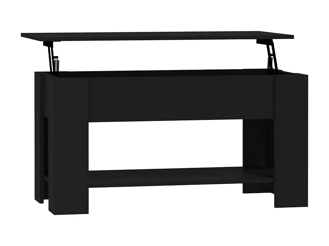 Mesa de centro madera contrachapada negro 101x49x52 cm