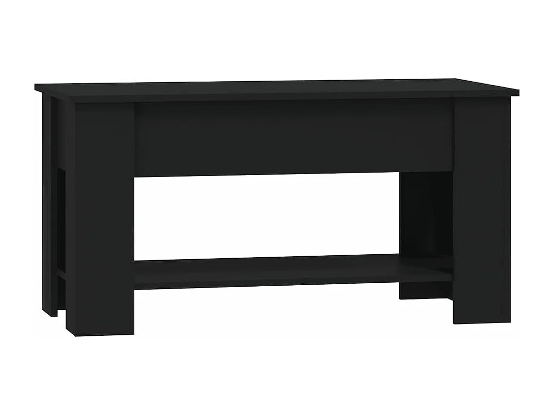 Mesa de centro madera contrachapada negro 101x49x52 cm