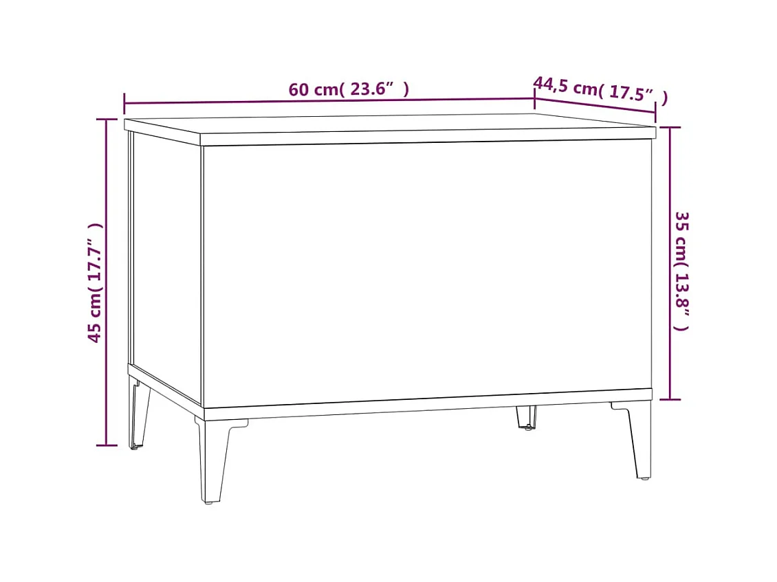 Table basse Chêne marron 60x44,5x45 cm Bois d'ingénierie