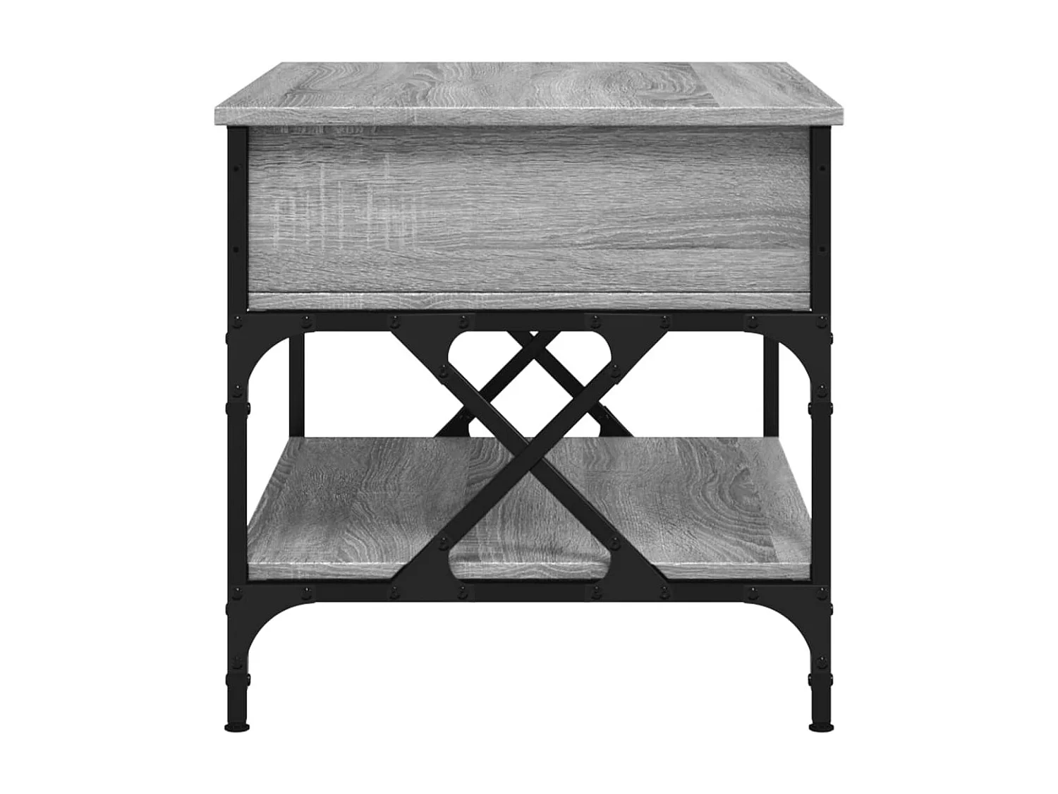 Table basse sonoma gris 70x50x50 cm bois d'ingénierie et métal