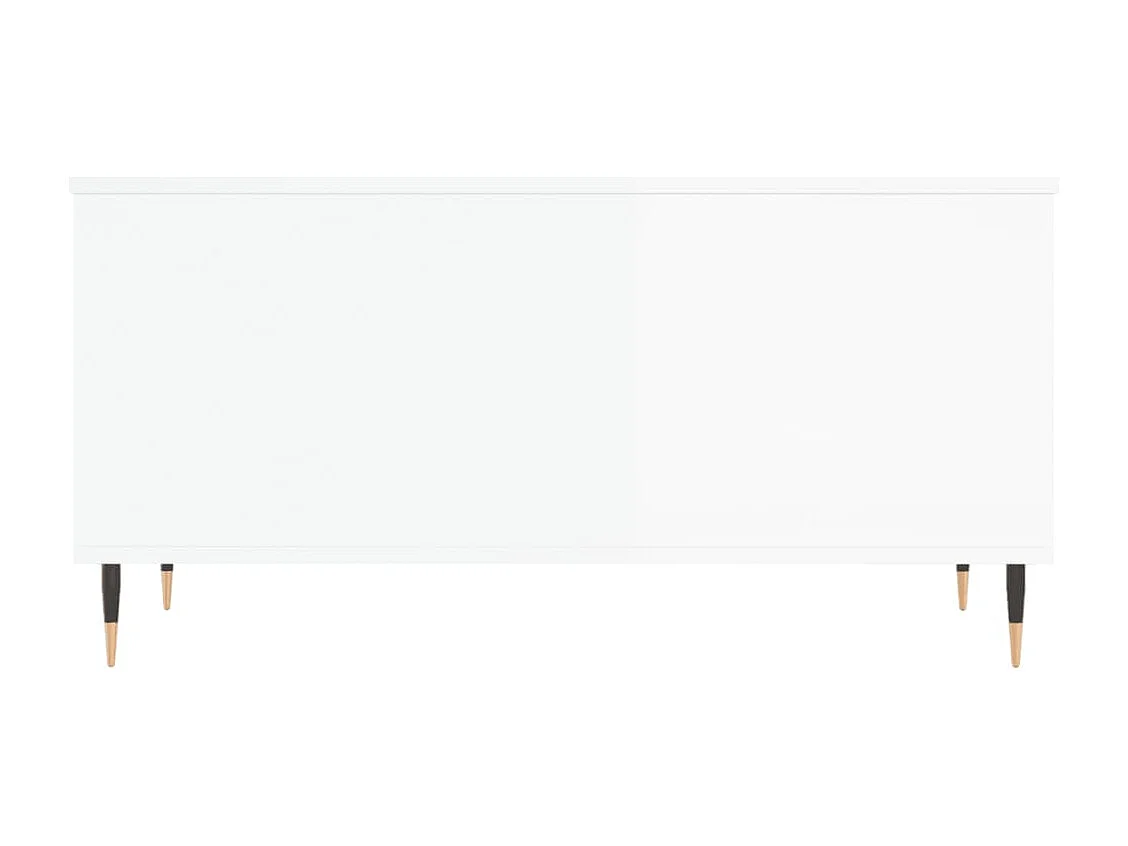 Salontafel 90x44,5x45 cm bewerkt hout hoogglans wit