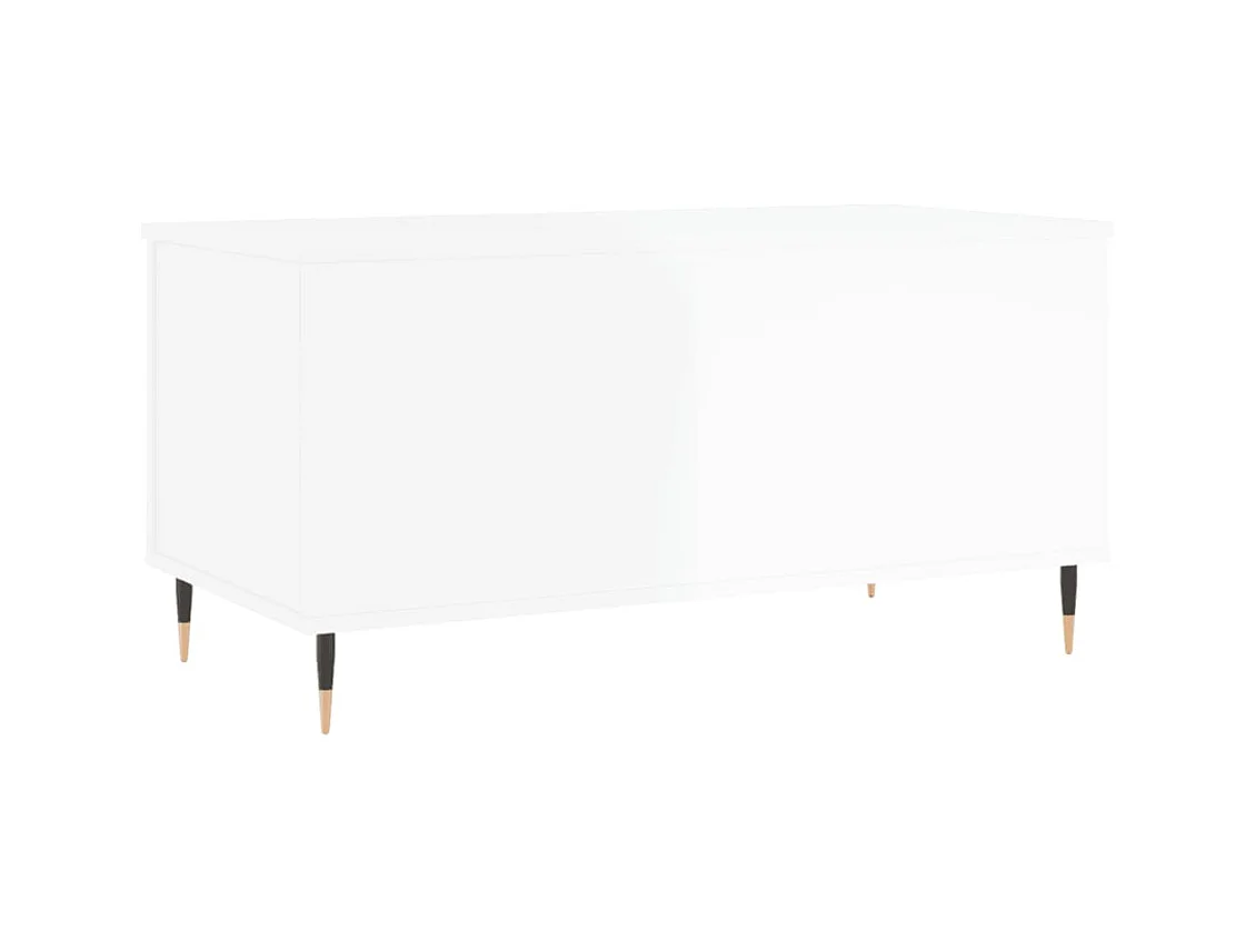Table basse Blanc brillant 90x44,5x45 cm Bois d'ingénierie