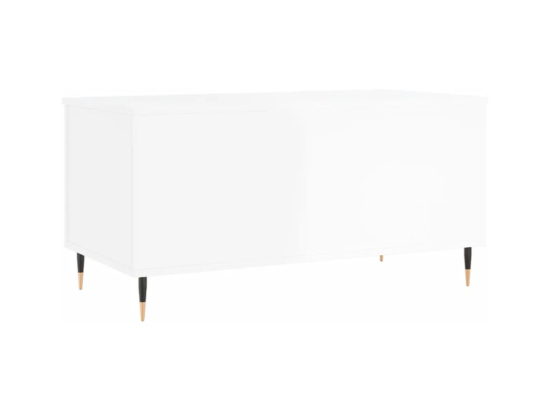 Table basse Blanc brillant 90x44,5x45 cm Bois d'ingénierie