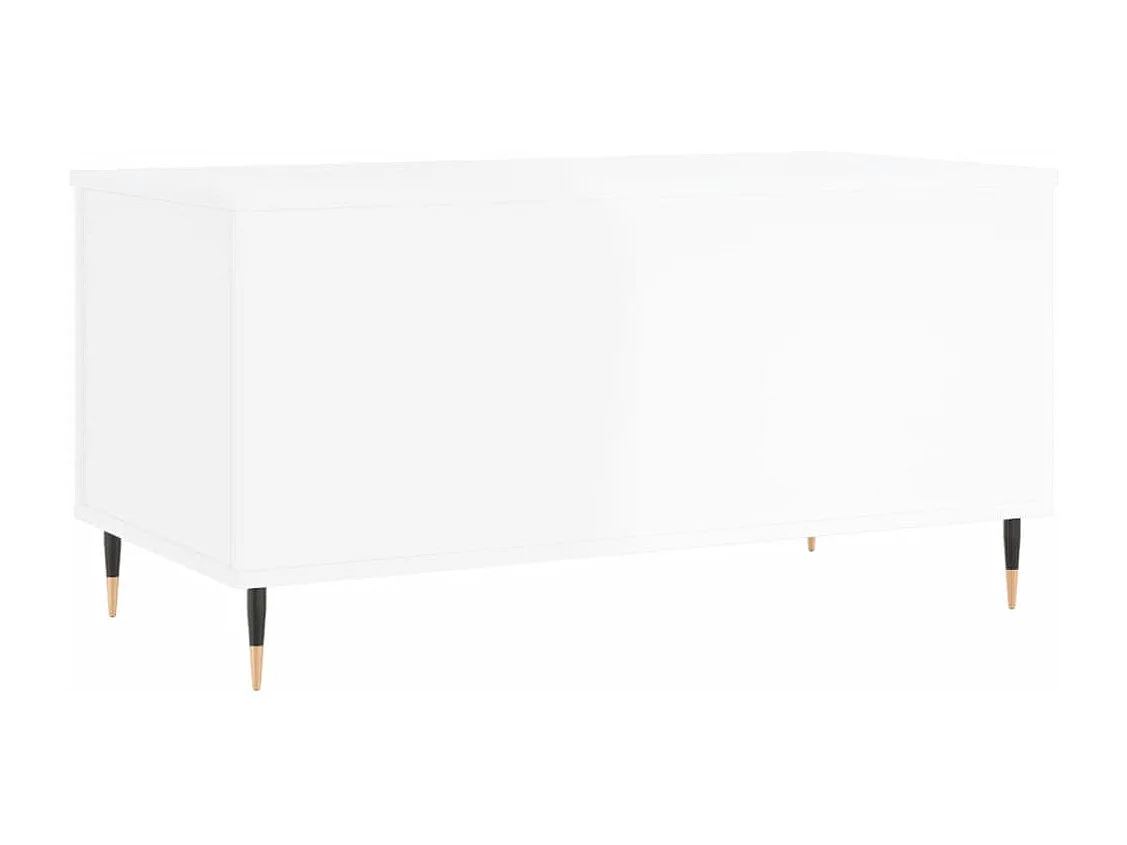 Table basse Blanc brillant 90x44,5x45 cm Bois d'ingénierie