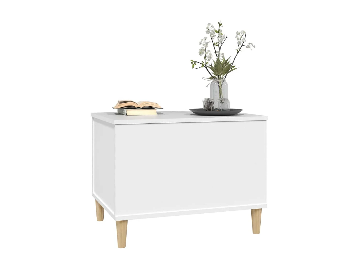 Table basse Blanc 60x44,5x45 cm Bois d'ingénierie