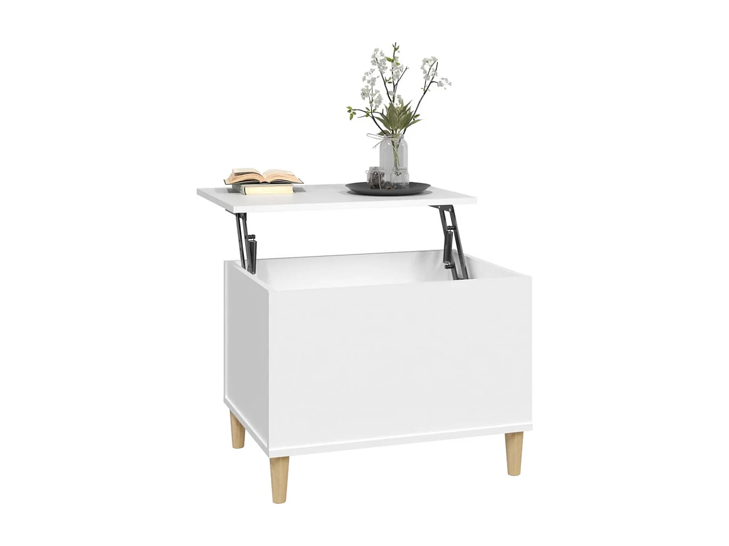 Table basse Blanc 60x44,5x45 cm Bois d'ingénierie