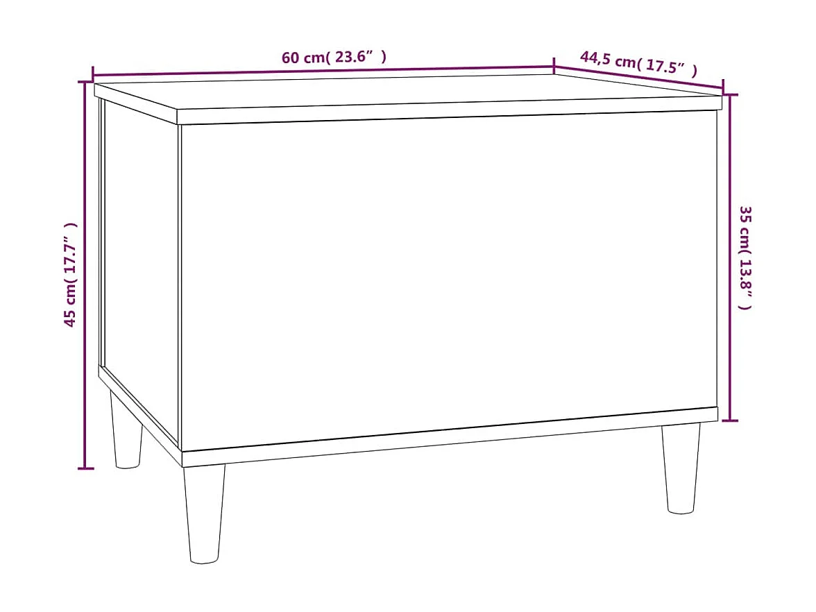 Table basse Blanc 60x44,5x45 cm Bois d'ingénierie