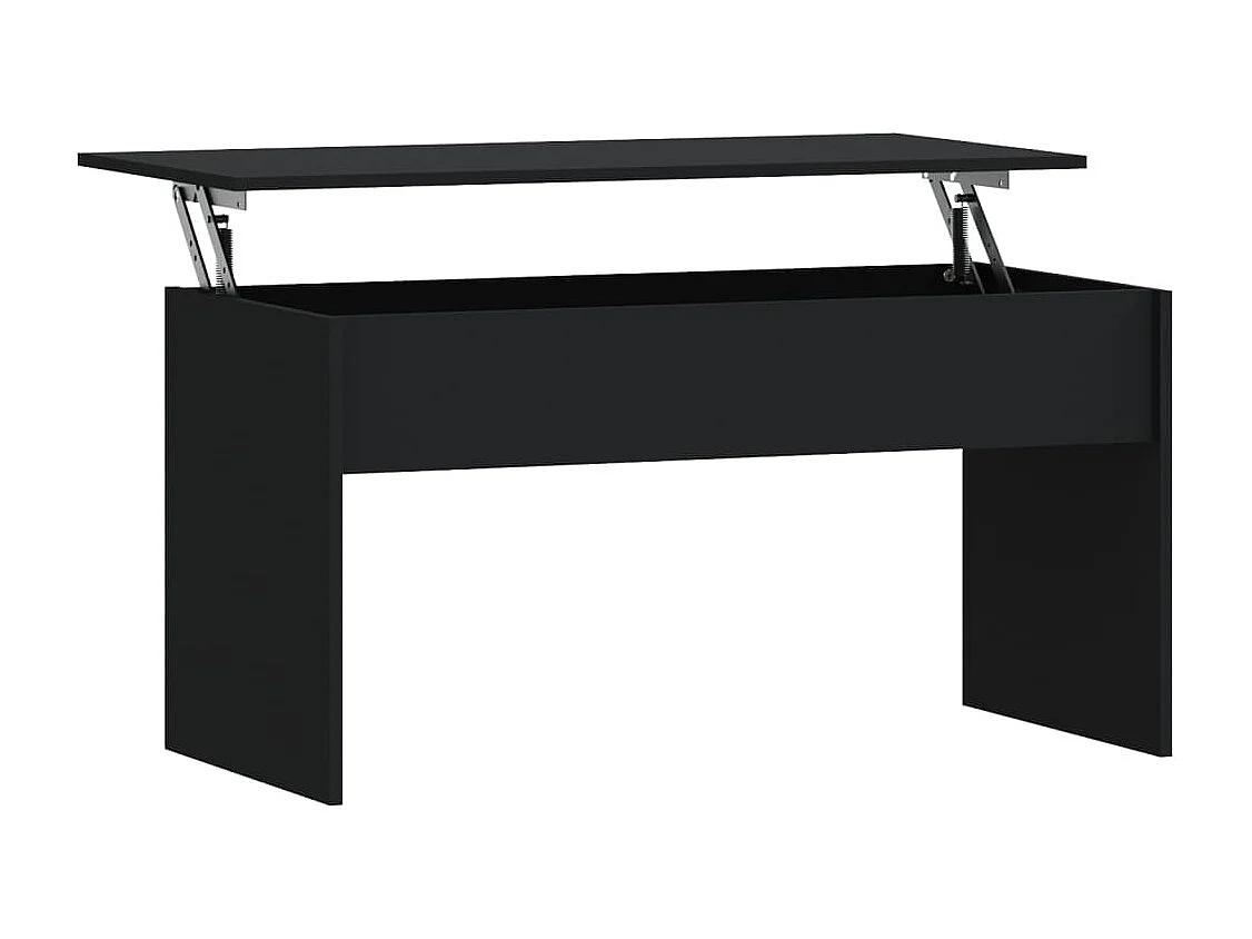 Mesa de centro madera contrachapada negra 102x50,5x52,5 cm