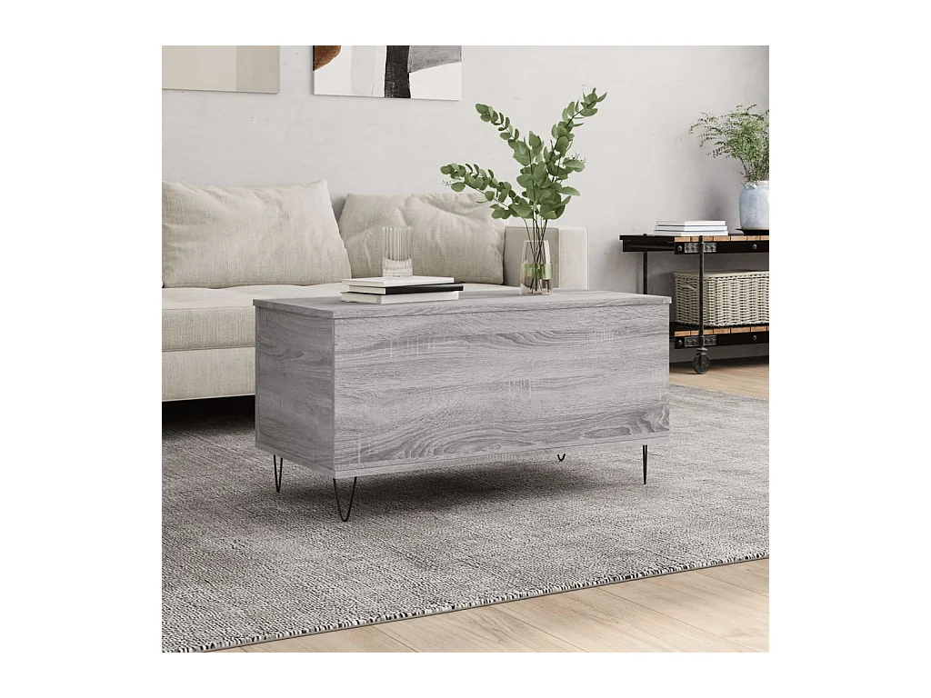 Table basse Sonoma gris 90x44,5x45 cm Bois d'ingénierie