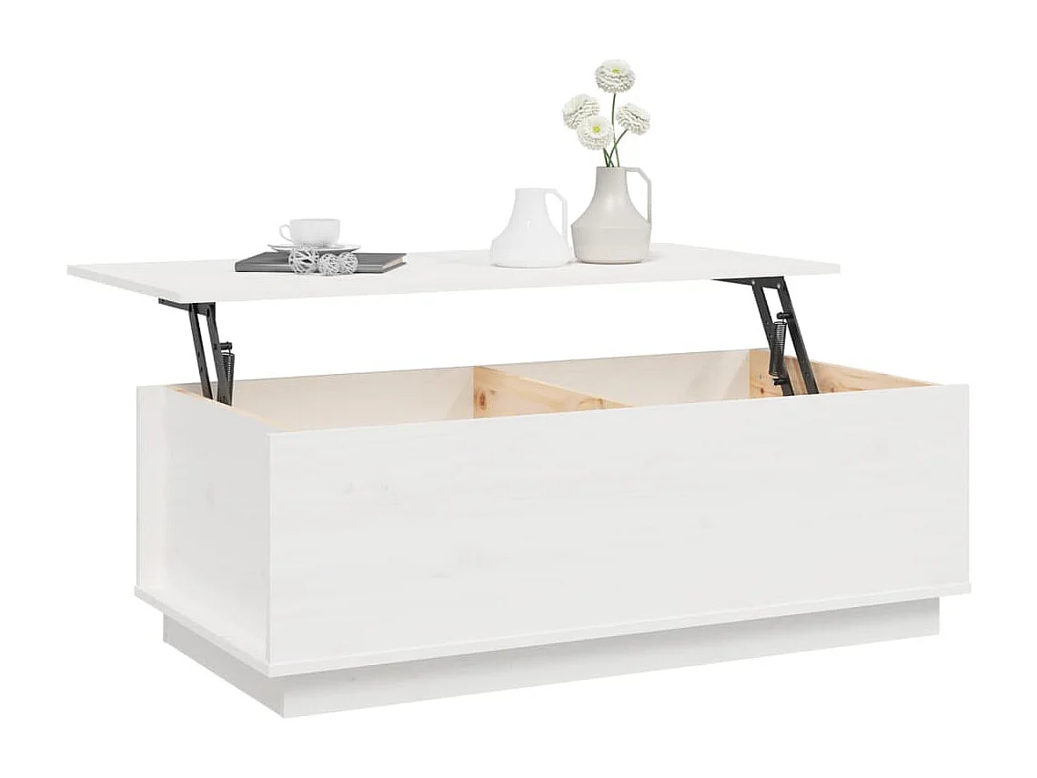 Salontafel 100x50x35 cm massief grenenhout wit