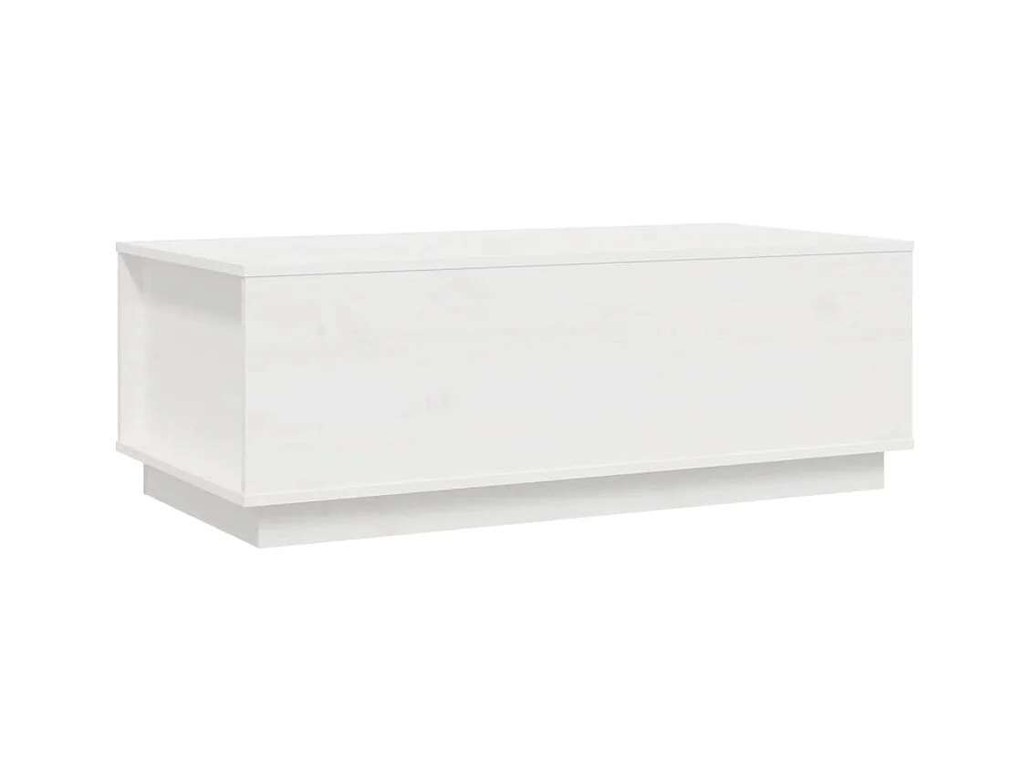 Table basse Blanc 100x50x35 cm Bois massif de pin