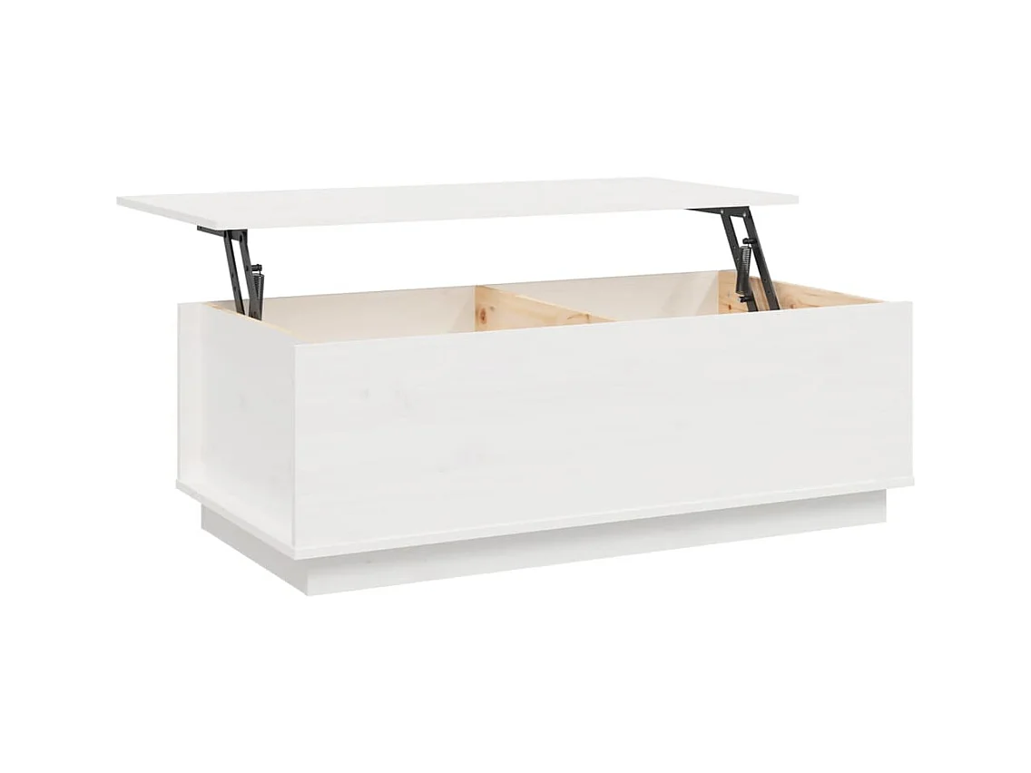 Table basse Blanc 100x50x35 cm Bois massif de pin