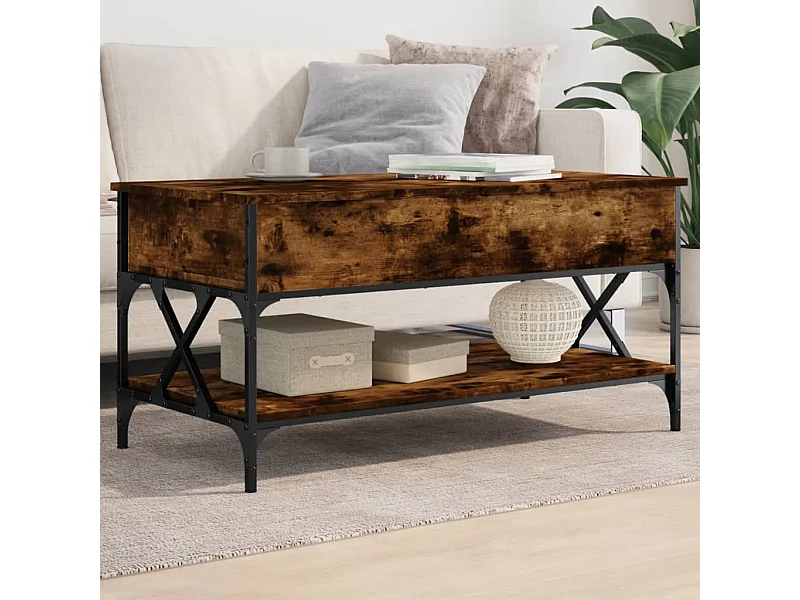 Mesa de centro madera de ingeniería y metal Sonoma 100x50x50 cm