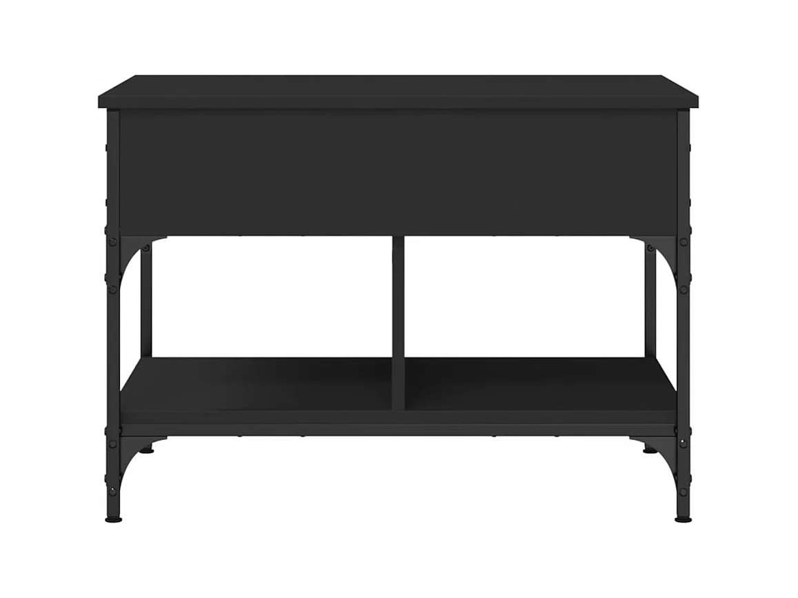 Table basse noir 70x50x50 cm bois d'ingénierie et métal
