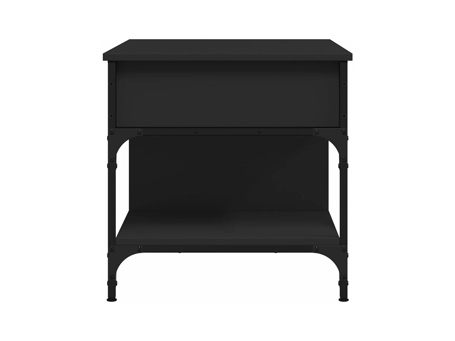 Table basse noir 70x50x50 cm bois d'ingénierie et métal