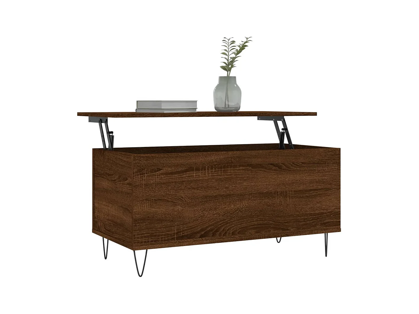 Mesa de centro madera contrachapada roble marrón 90x44,5x45 cm