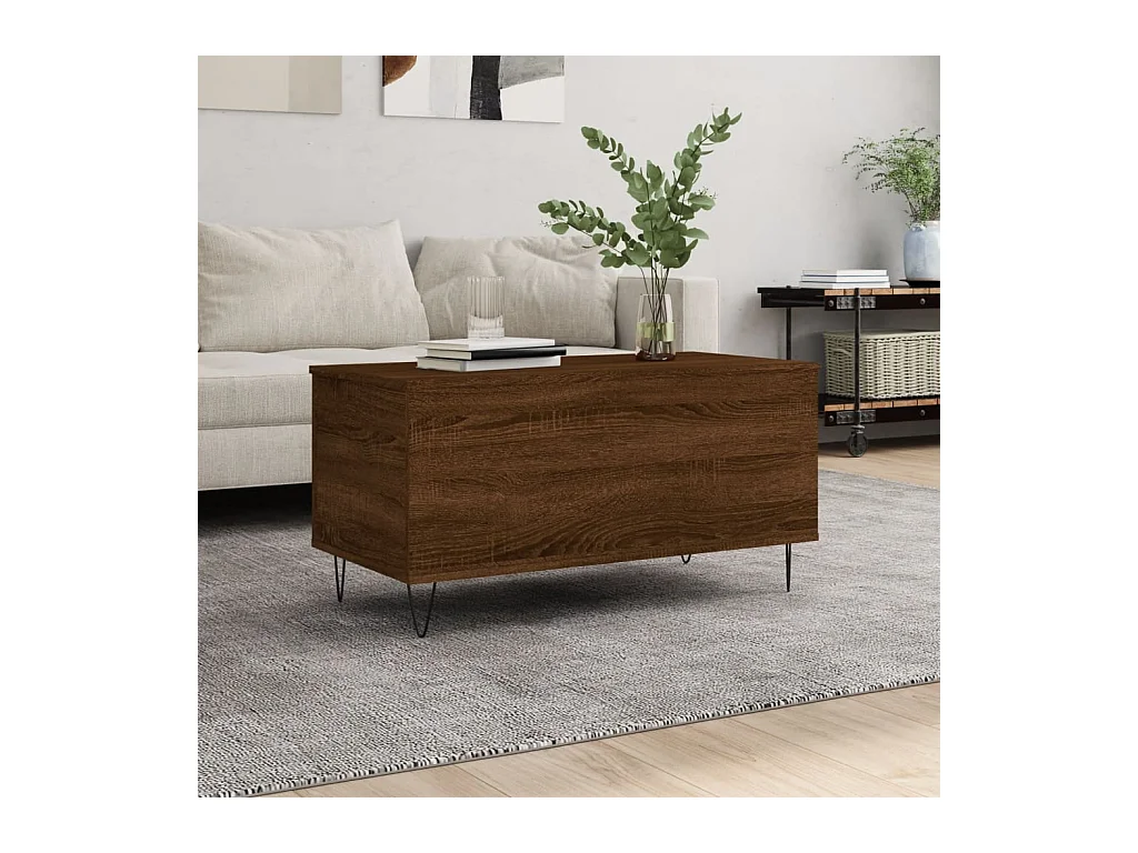 Table basse Chêne marron 90x44,5x45 cm Bois d'ingénierie