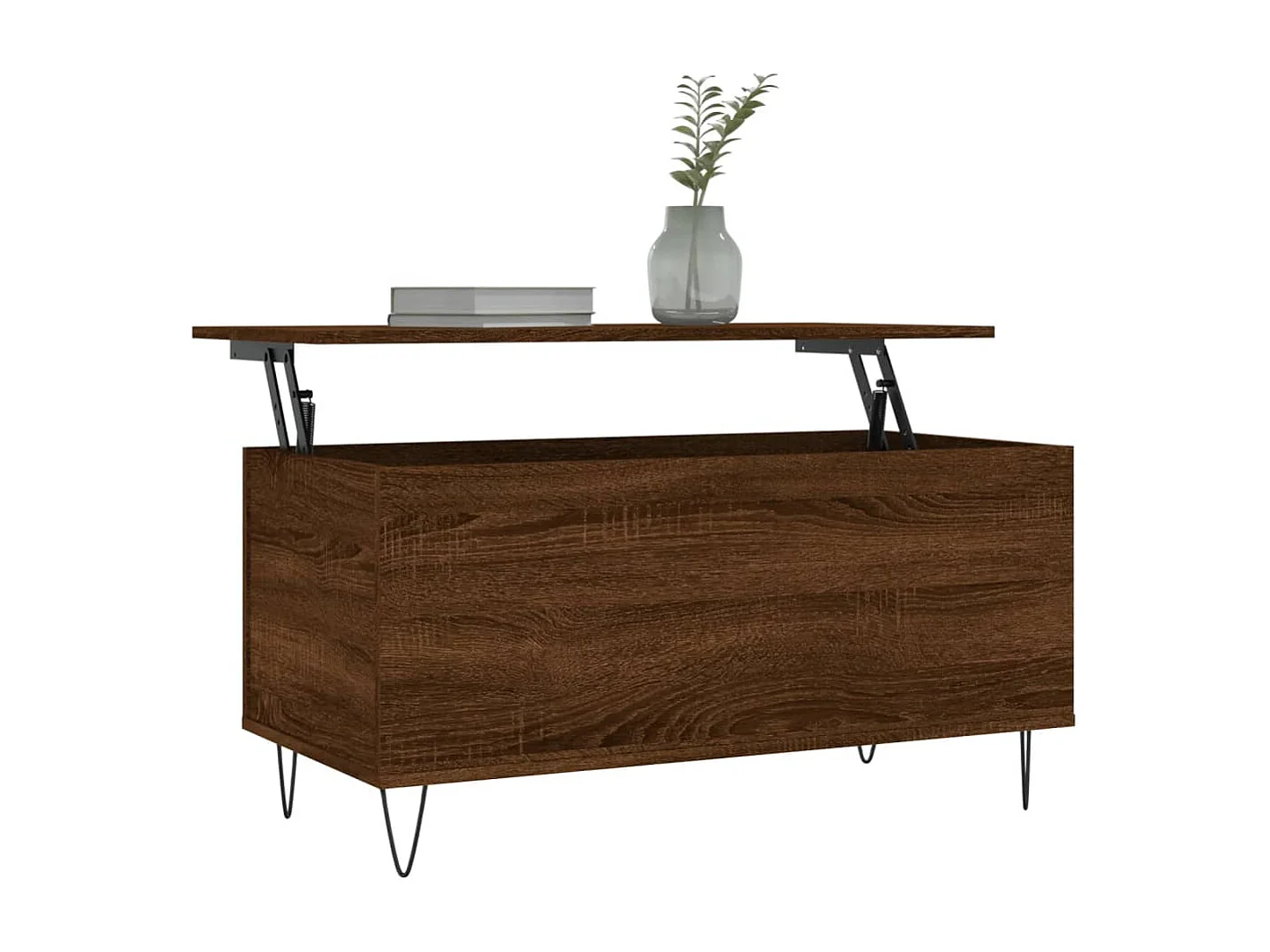 Mesa de centro madera contrachapada roble marrón 90x44,5x45 cm