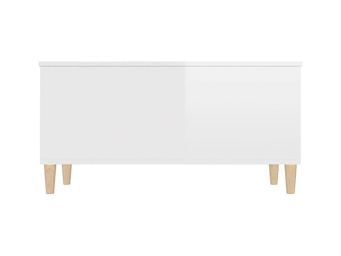 Table basse Blanc brillant 90x44,5x45 cm Bois d'ingénierie