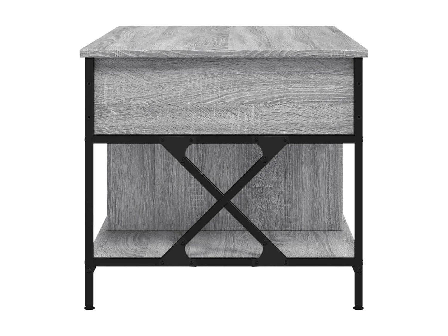 Table basse sonoma gris 100x55x50 cm bois d'ingénierie et métal