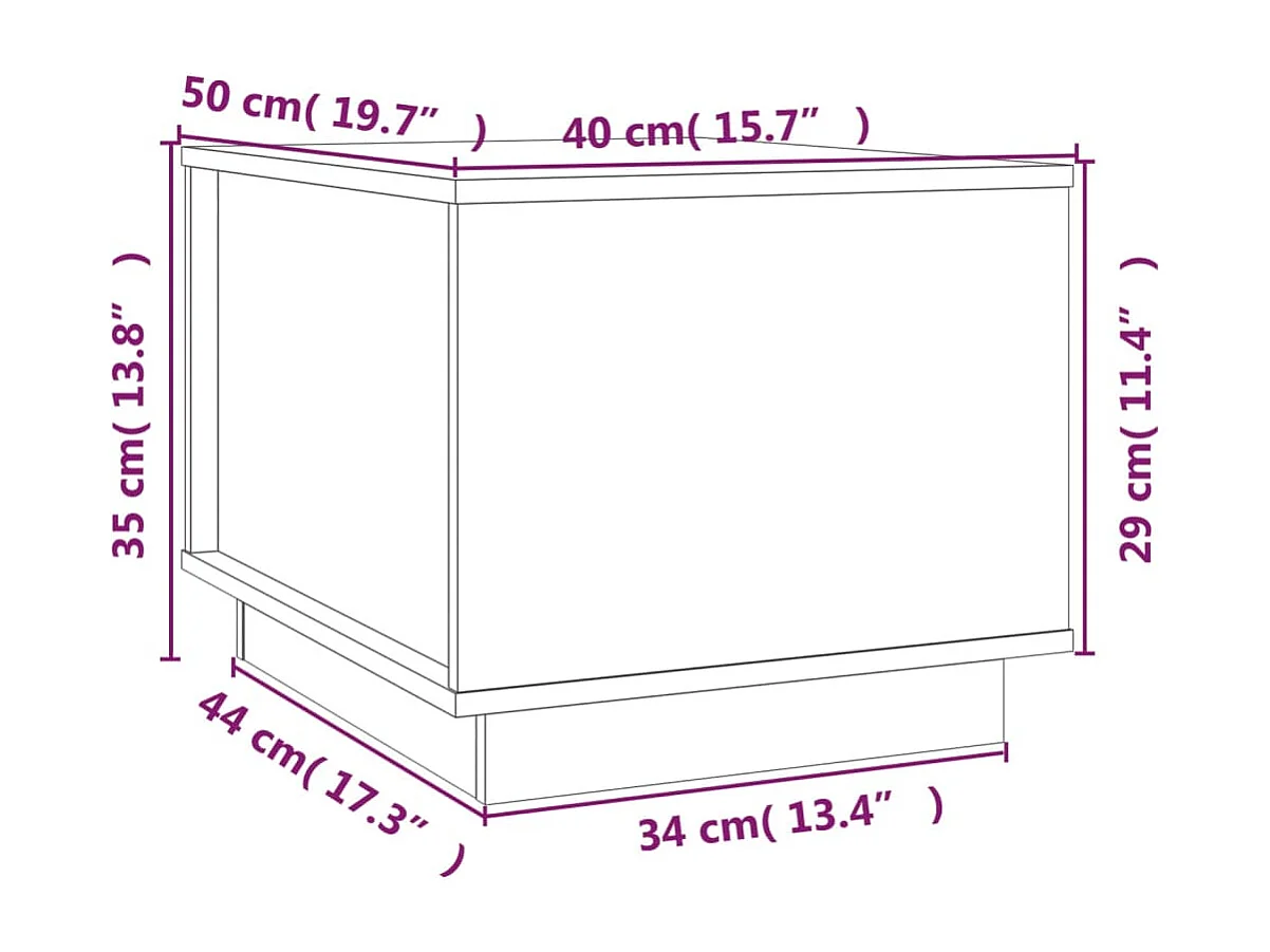 Table basse 40x50x35 cm Bois massif de pin