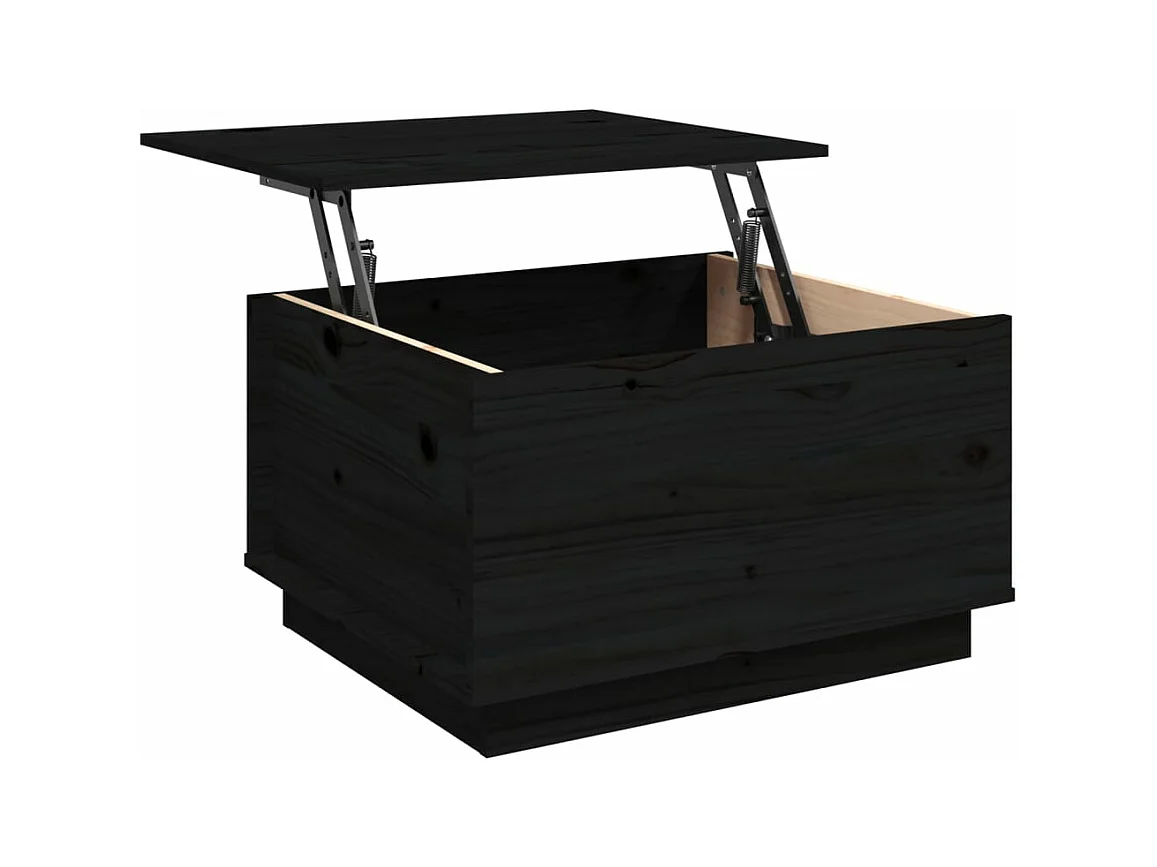 Mesa de centro de madera maciza de pino negro 60x50x35 cm