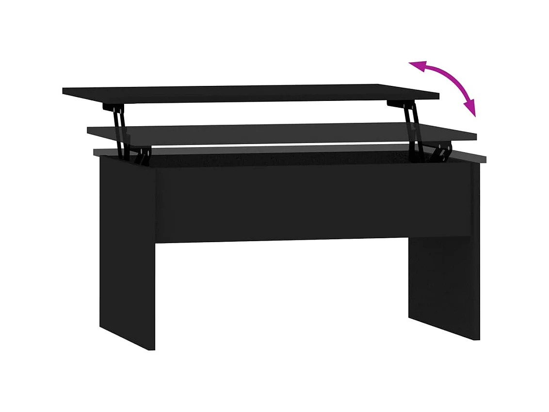 Table basse Noir 80x50,5x41,5 cm Bois d'ingénierie