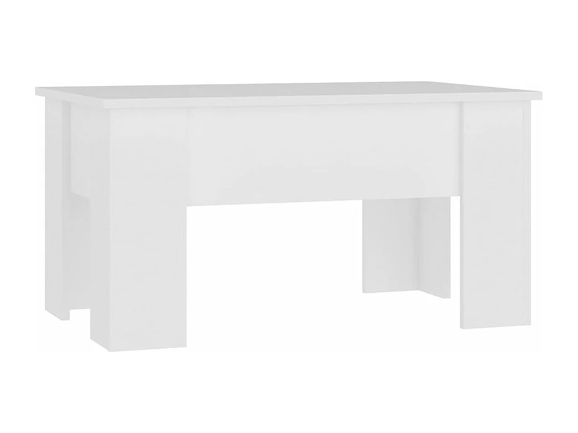 Mesa de centro madera contrachapada blanco 79x49x41 cm