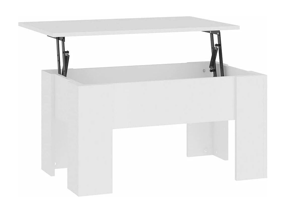 Mesa de centro madera contrachapada blanco 79x49x41 cm